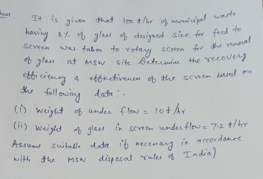 Wer. It is given that 1 0 0 t h r of muricipal