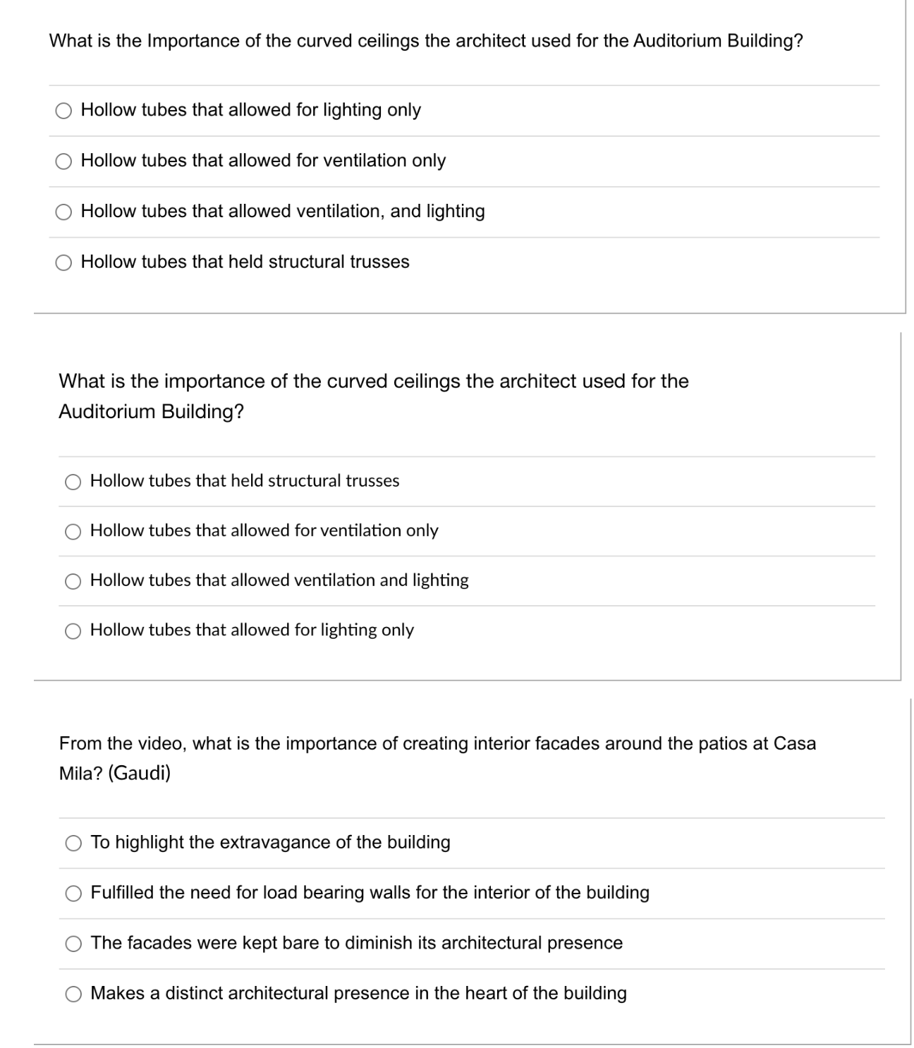 Please give the correct answer for all three