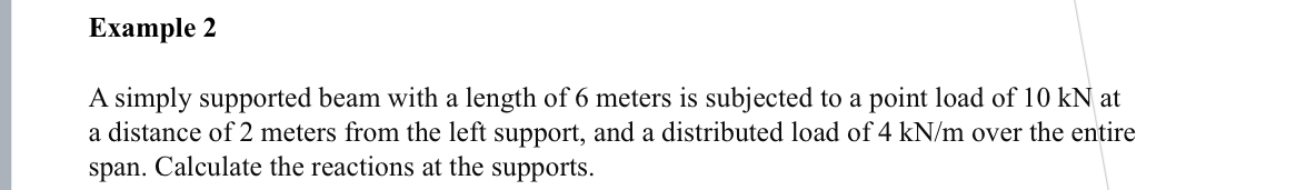 Example 2 A simply supported beam with a length