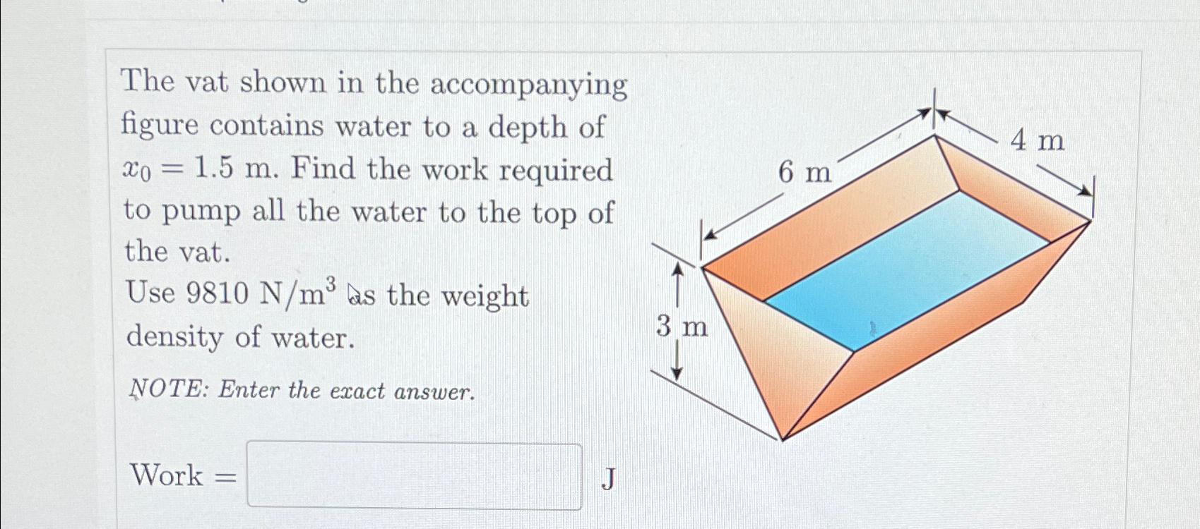 The vat shown in the accompanying figure contains