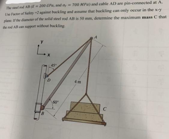 The steel rod , and { : r = 7 0 0 MPa ) and cable