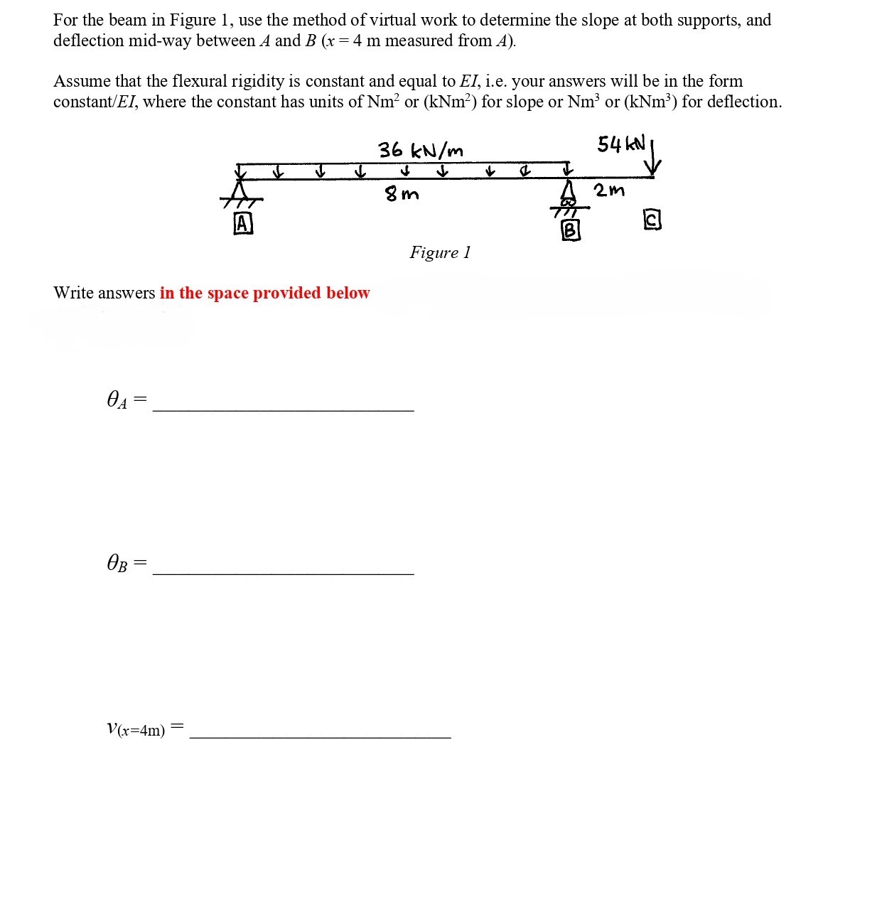 Show me the steps to solve For the beam in Figure