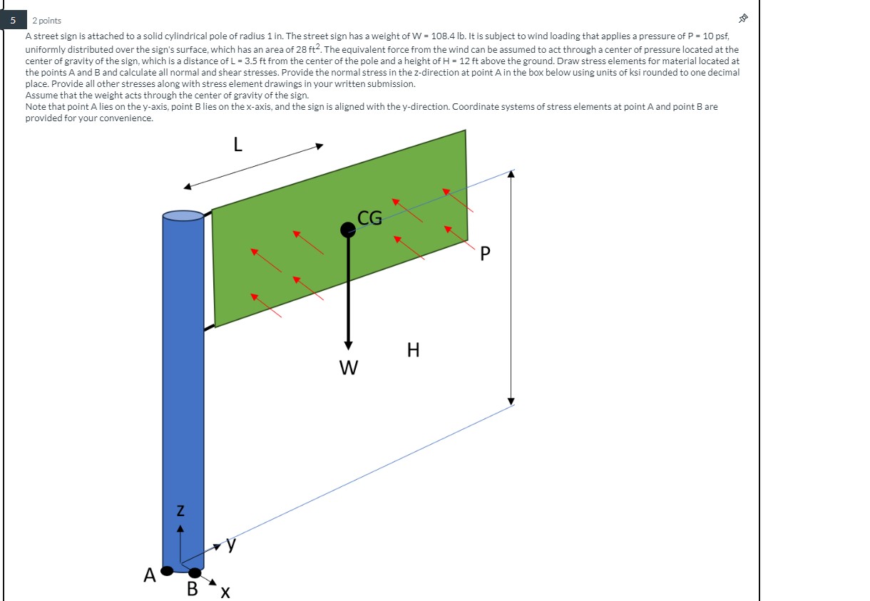5 2 points A street sign is attached to a solid