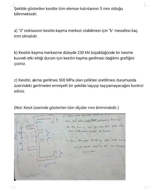 ekilde g sterilen kesitte t m eleman kal nlar n n