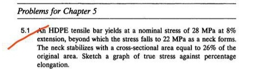 Problems for Chapter 5 5 . 1 An HDPE tensile bar