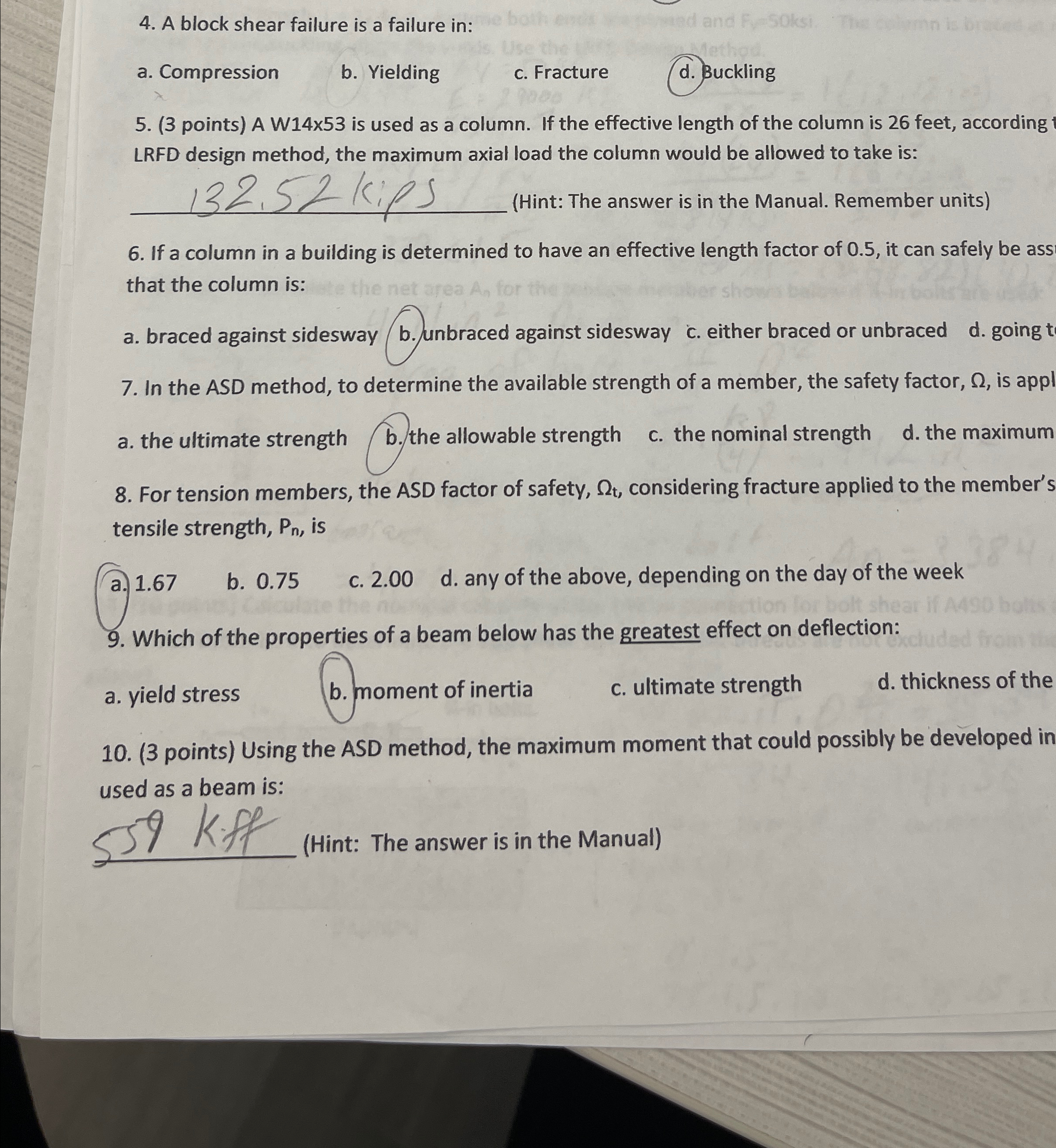 A block shear failure is a failure in: a .