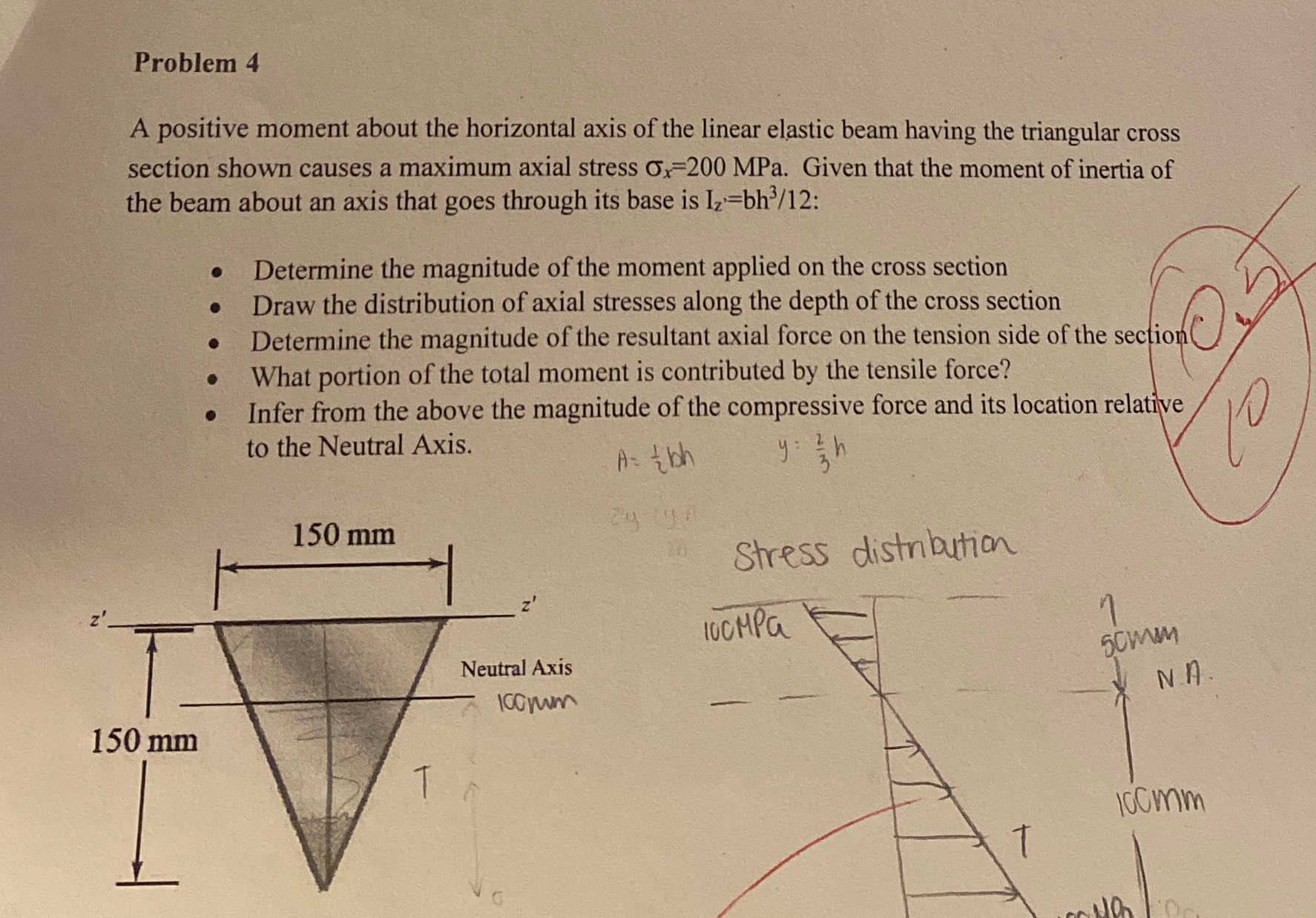 Problem 4 A positive moment about the horizontal