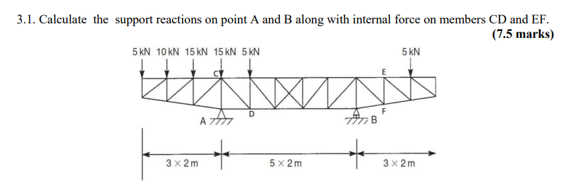 3 . 1 . Calculate the support reactions on point