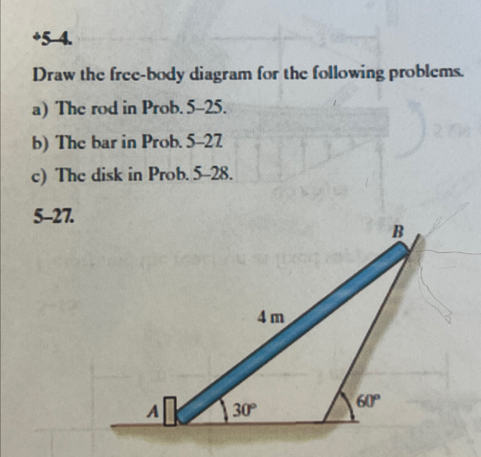 + 5 - 4 . Draw the free - body diagram for the