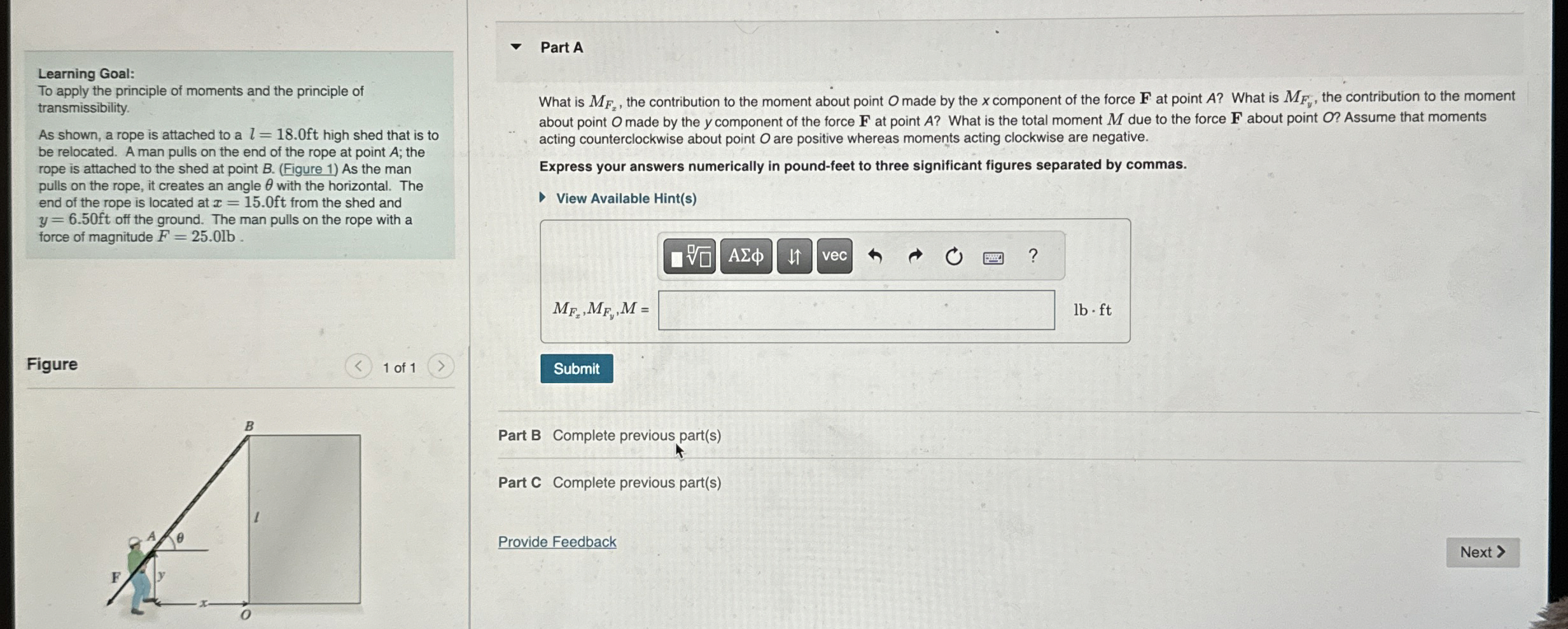Learning Goal: To apply the principle of moments