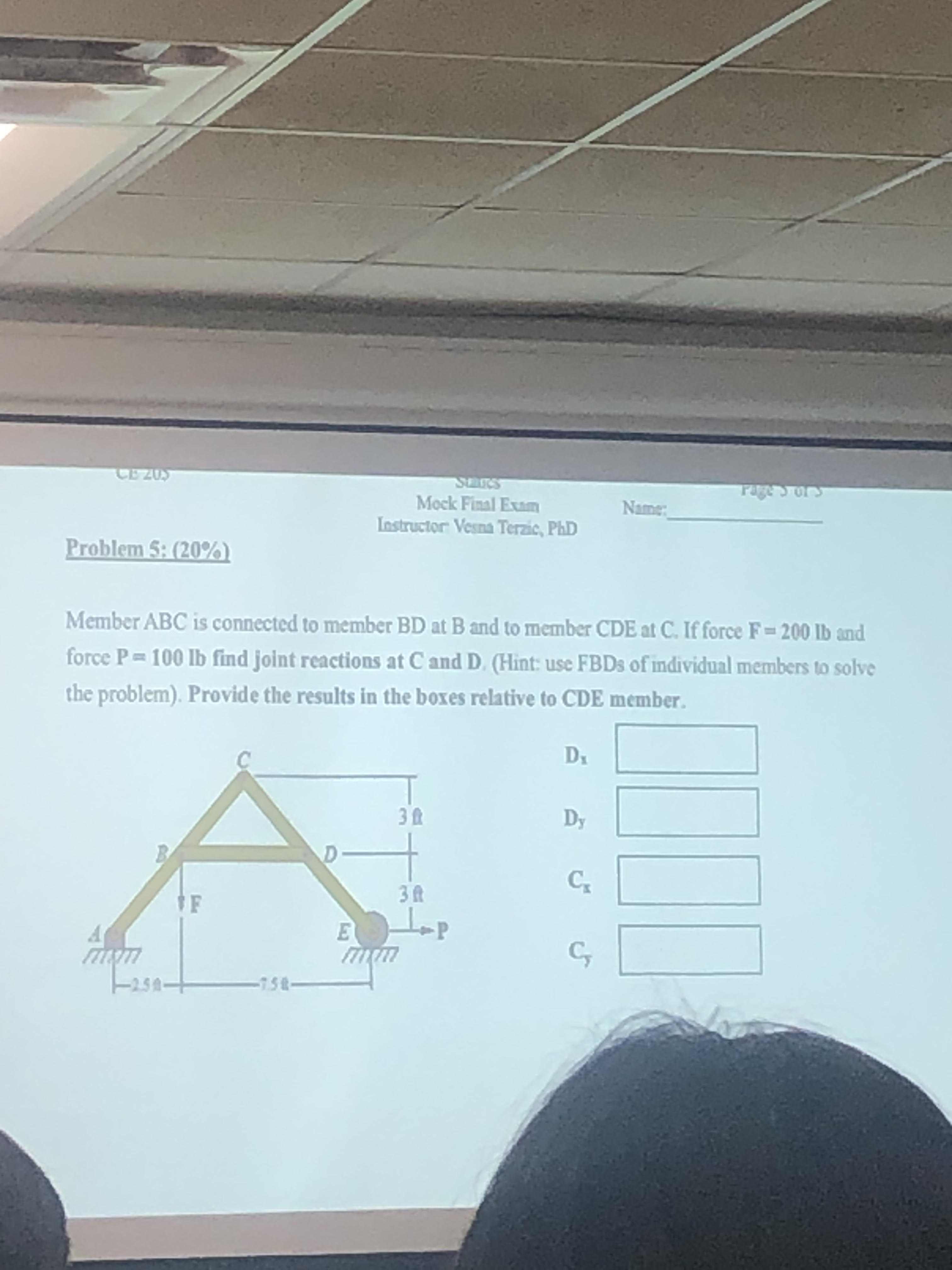 Member ABC is connected to member B D at B and to