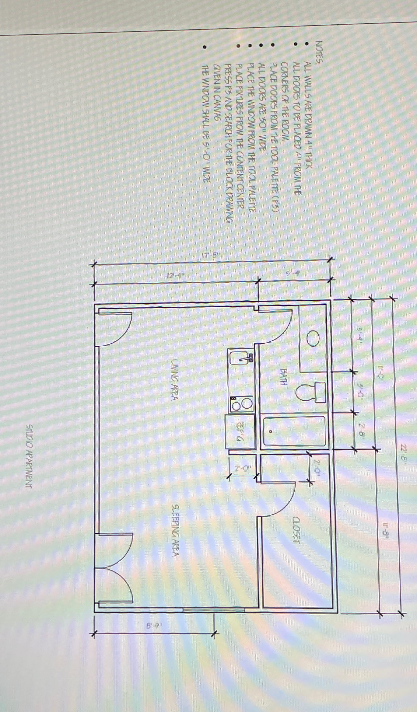 NOTES: all wals are dramn 4 " thac ALL DOORS TO