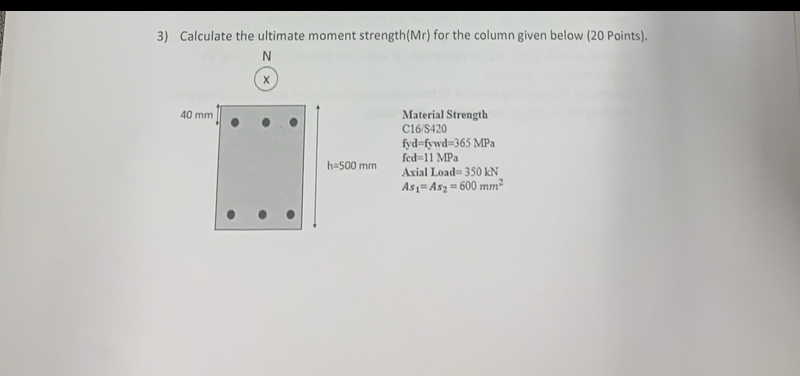 Calculate the ultimate moment strength ( Mr