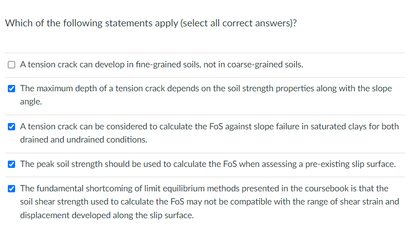 Which of the following statements apply ( select