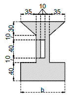 Determine the dimension b of the reinforced