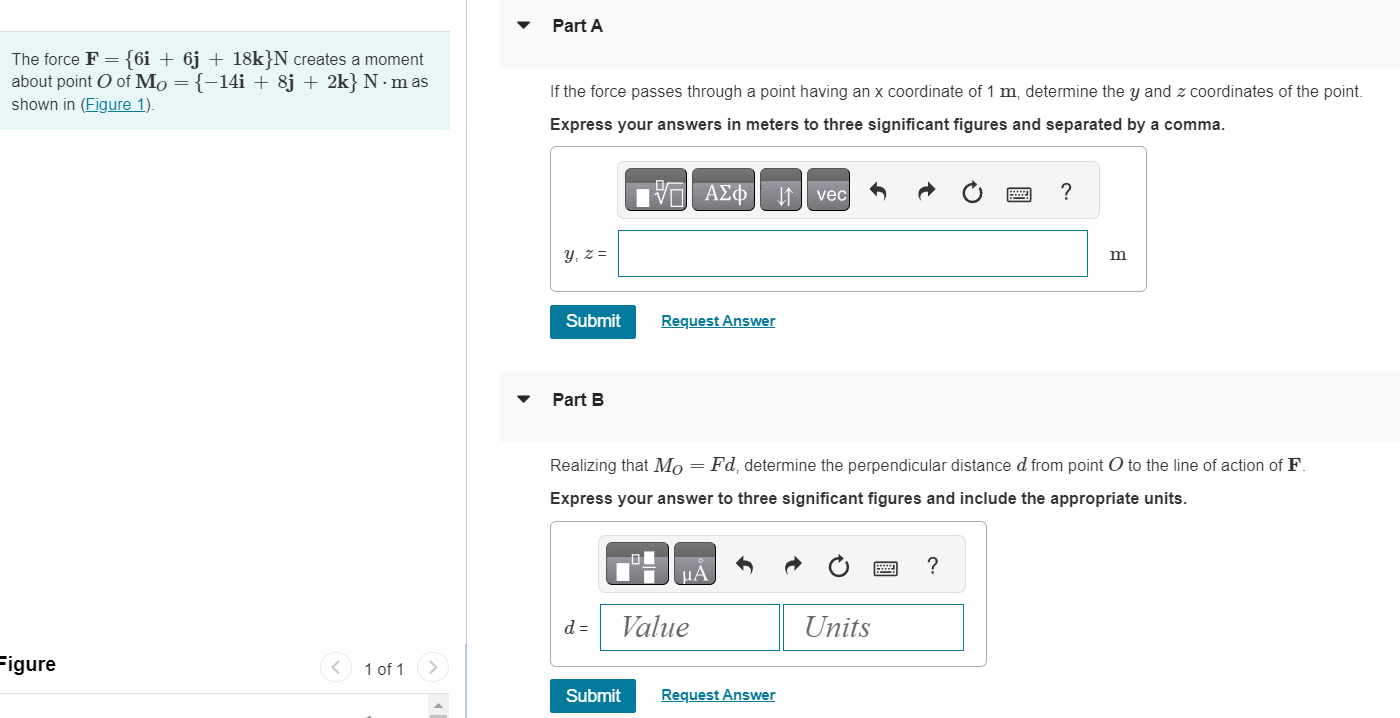 Figure 1 of 1 The force F = { 6 i + 6 j + 1 8 k }