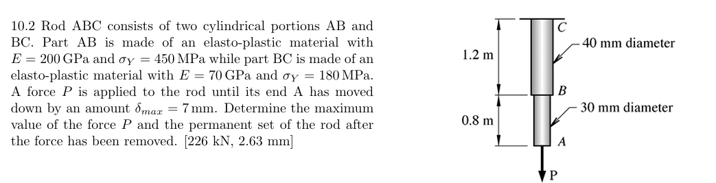 1 0 . 2 Rod ABC consists of two cylindrical