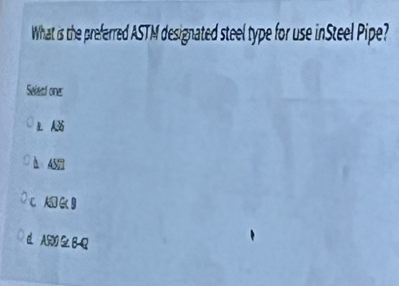 What a ne preterted ASTA desigutated steal type