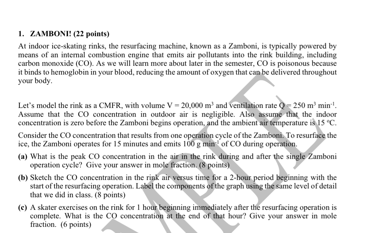 ZAMBONI! ( 2 2 points ) At indoor ice - skating
