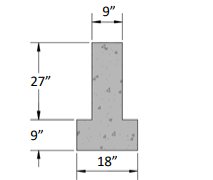 Determine the unreinforced concrete beam's