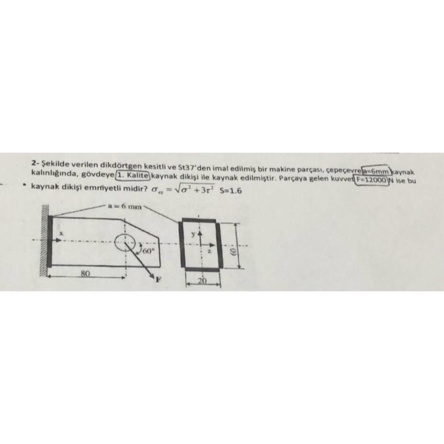2 - A machine part with a rectangular section and