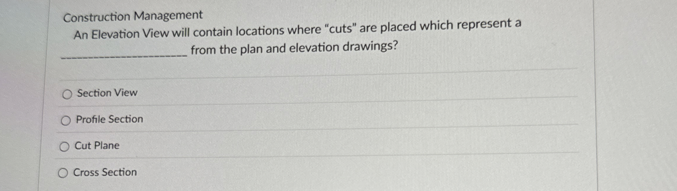 Construction Management An Elevation View will