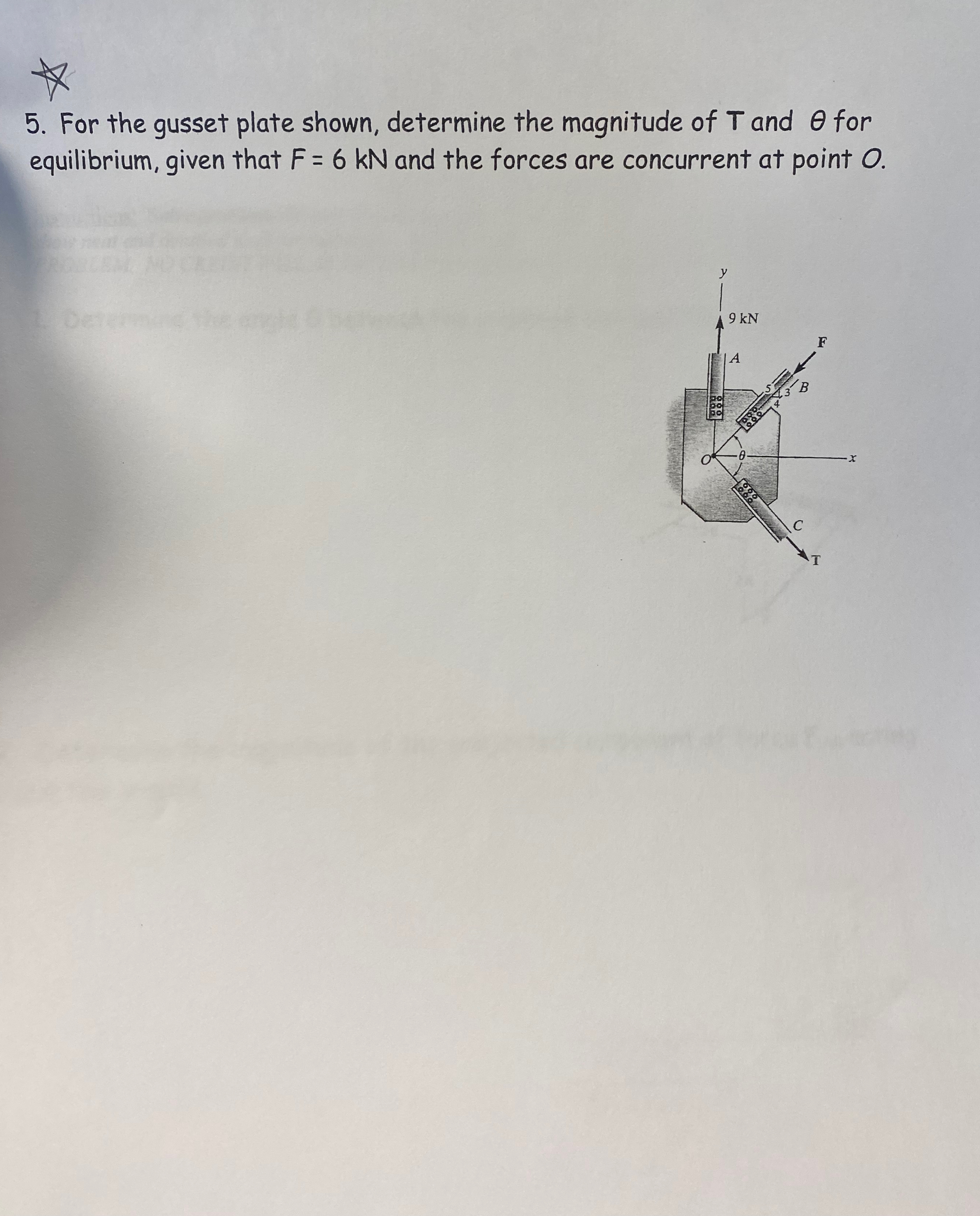 For the gusset plate shown, determine the