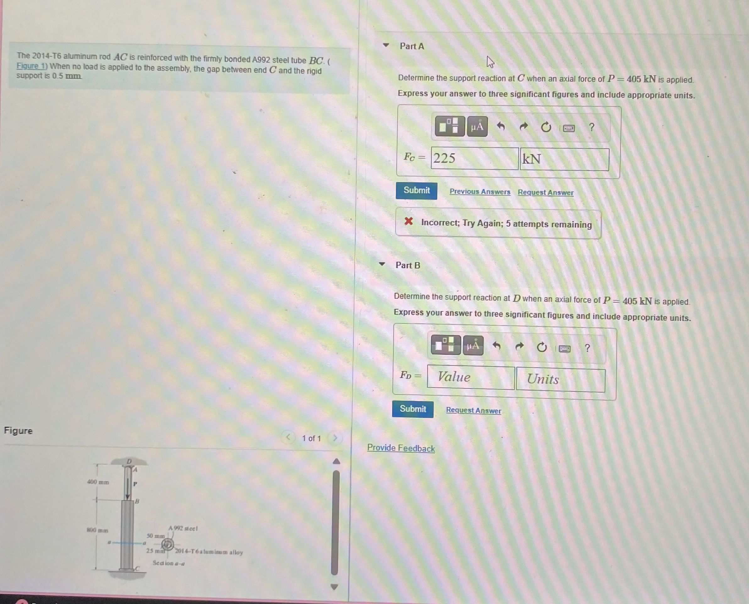 The 2 0 1 4 - T 6 aluminum rod A C is reinforced
