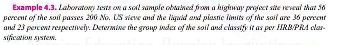 Laboratony tests on a soil sample obtained from a