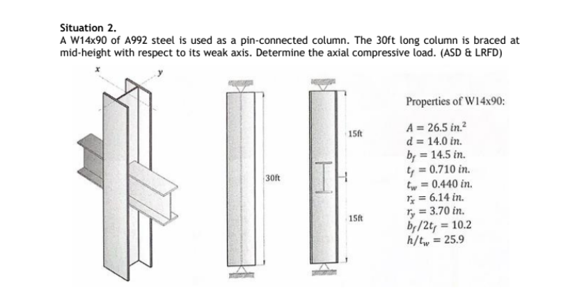 Situation 2 . A W 1 4 x 9 0 of A 9 9 2 steel is