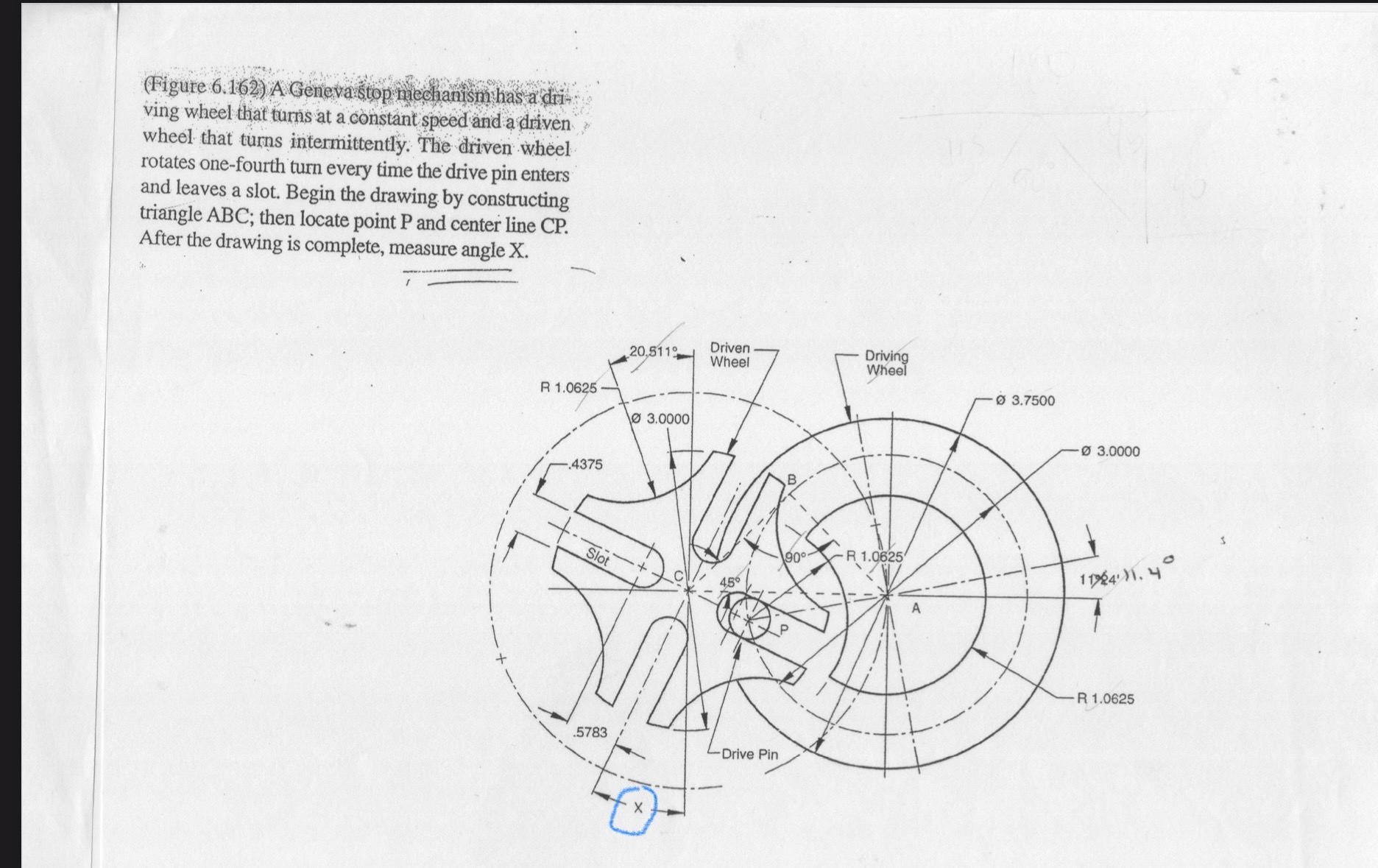 What is the measure of angle x ? ( Figure 6 . 1 6