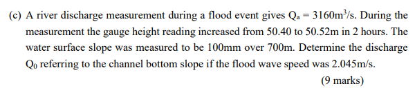 ( c ) A river discharge measurement during a
