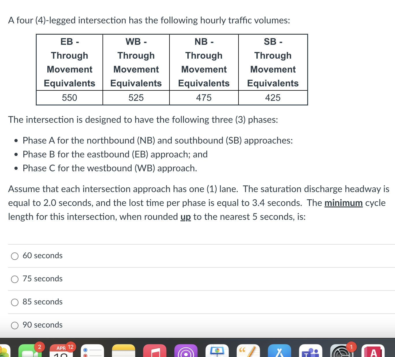 A four ( 4 ) - legged intersection has the