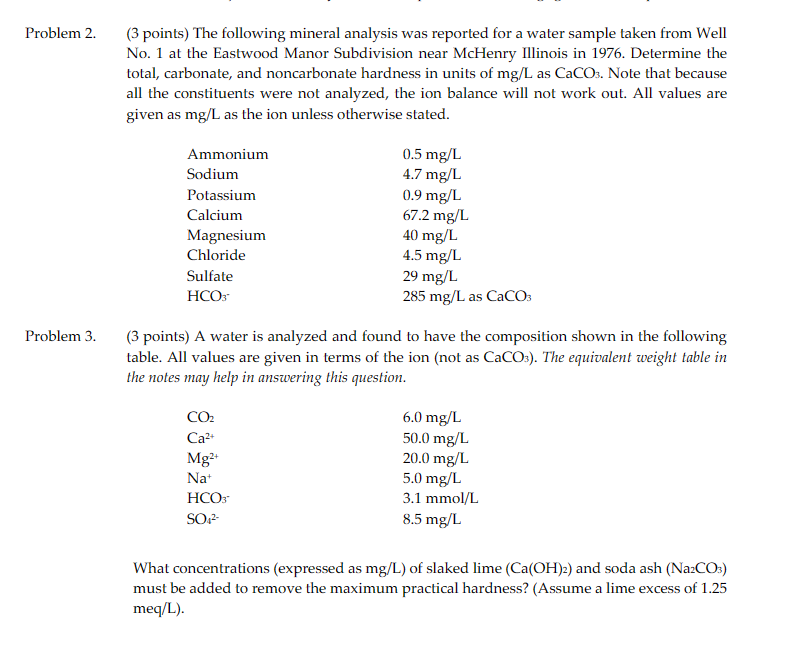 Problem 2 . ( 3 points ) The following mineral