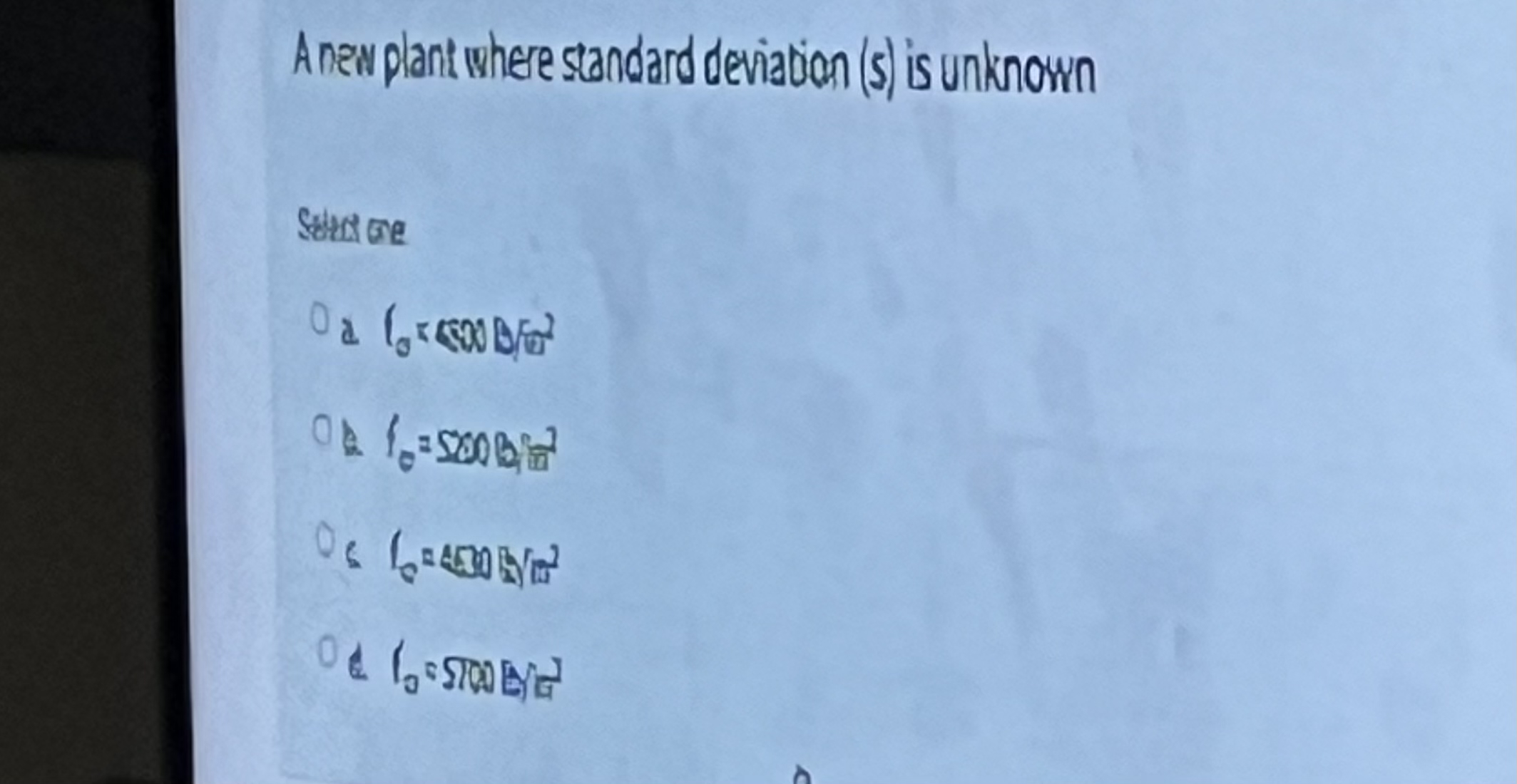Anzw plant where standard deviation ( s ) is