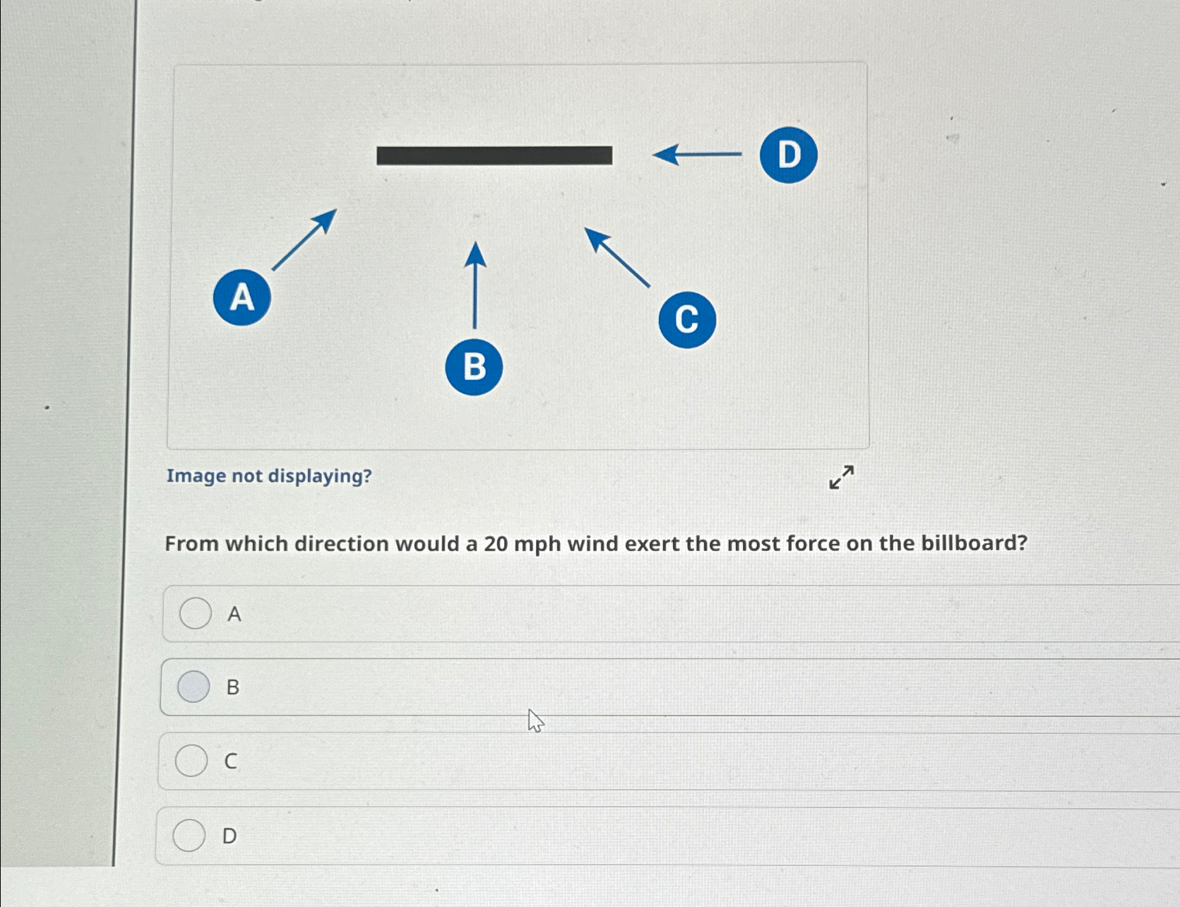 Image not displaying? From which direction would