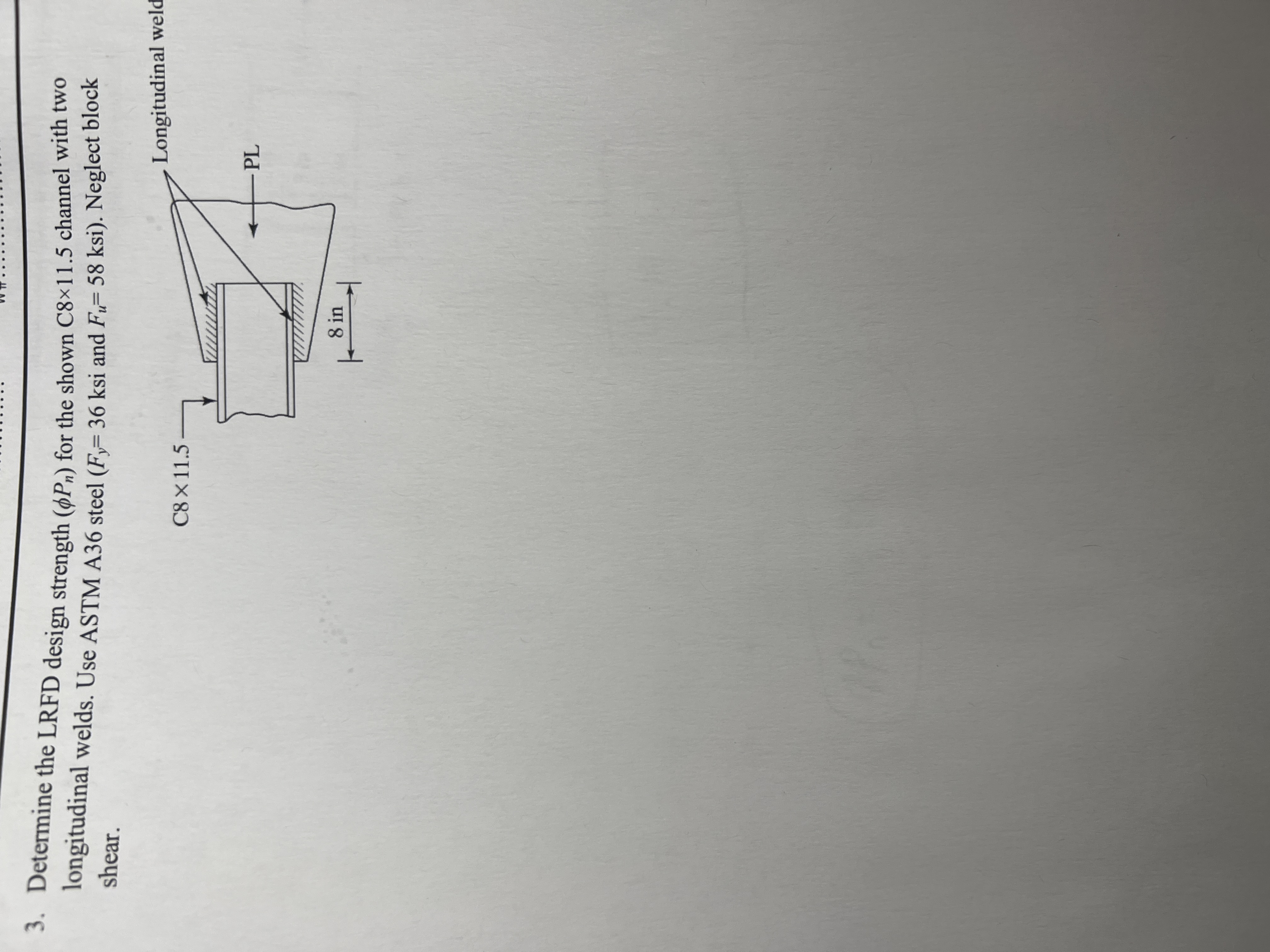 Determine the LRFD design strength ( P n ) for