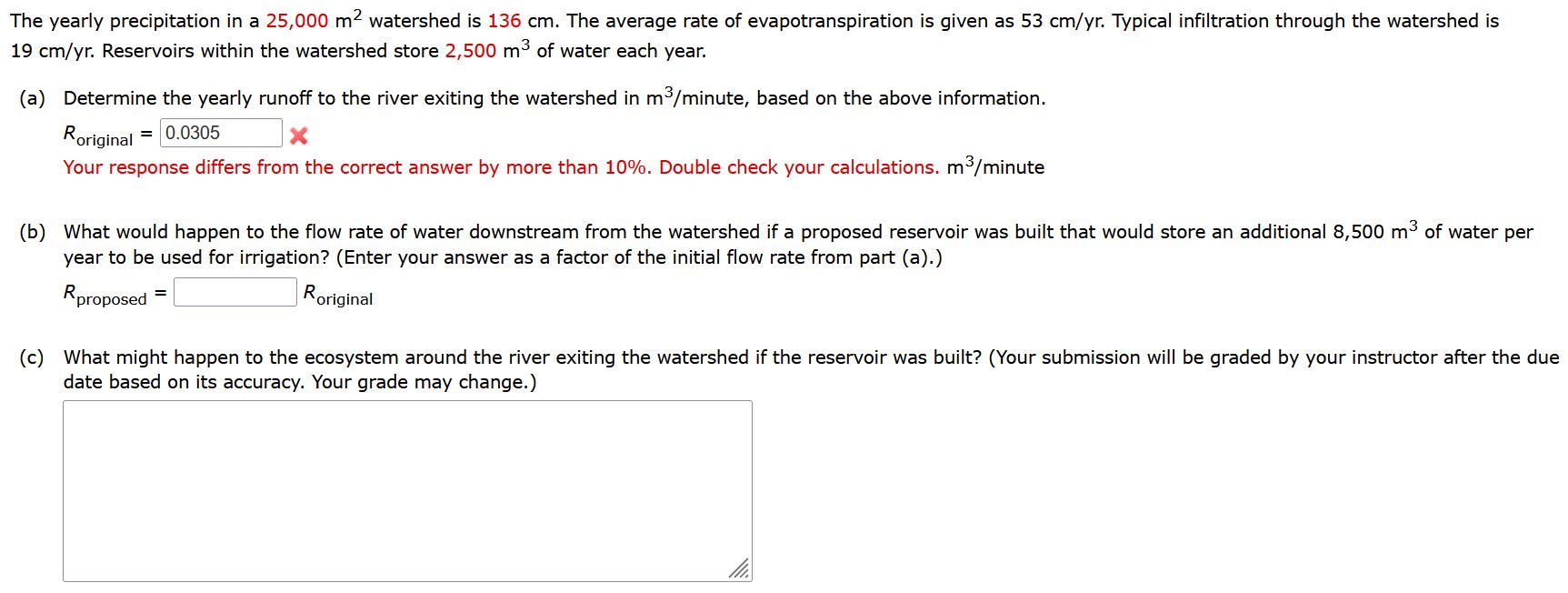 The yearly precipitation in a 2 5 , 0 0 0 m 2