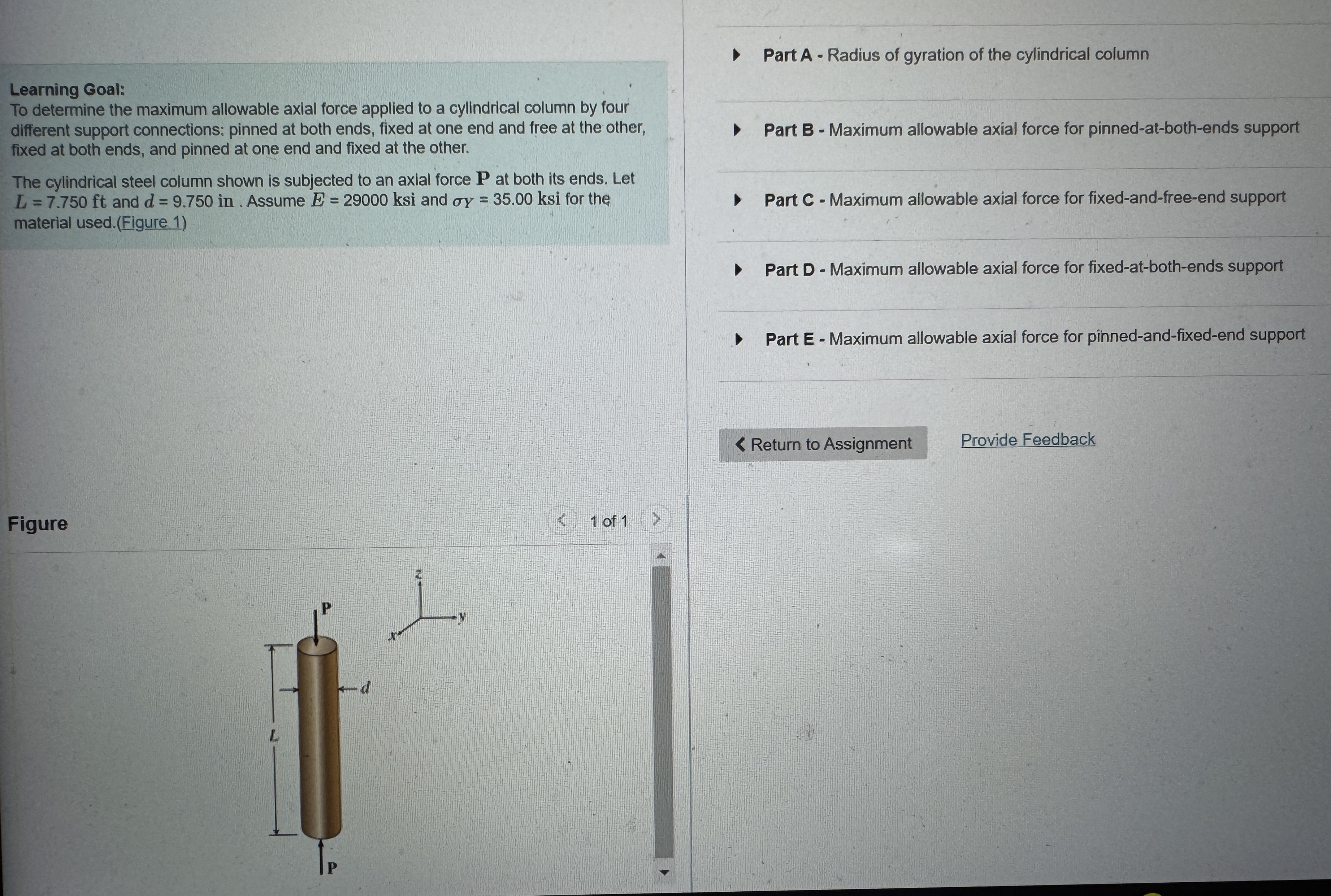 Learning Goal: To determine the maximum allowable