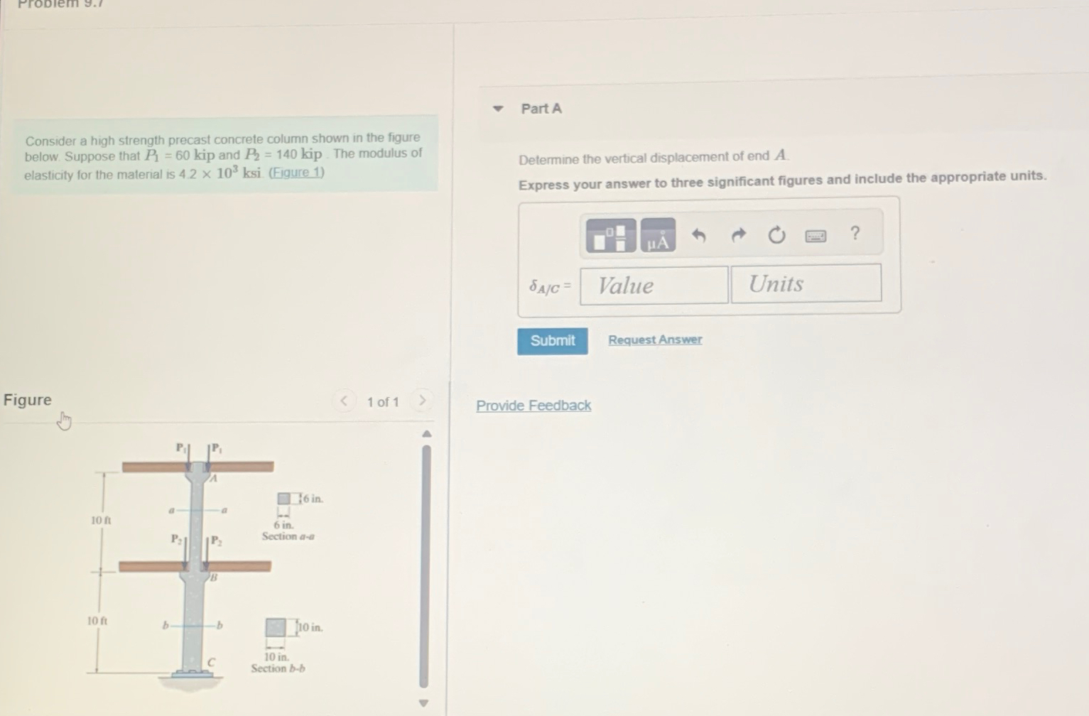 Consider a high strength precast concrete column