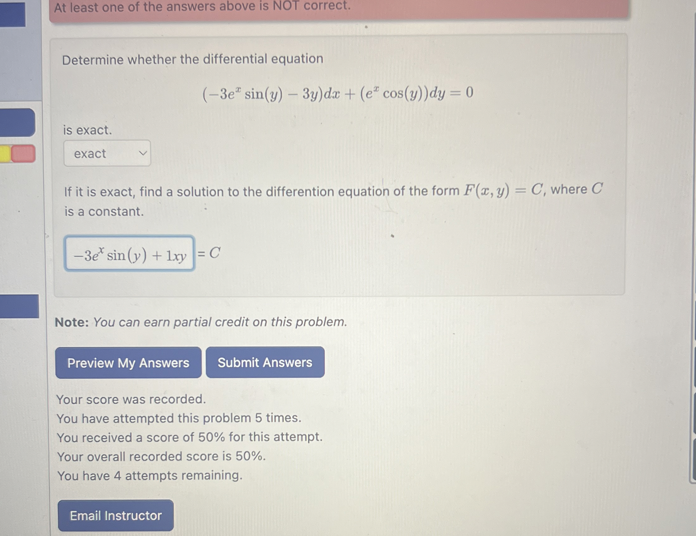 Determine whether the differential equation ( - 3
