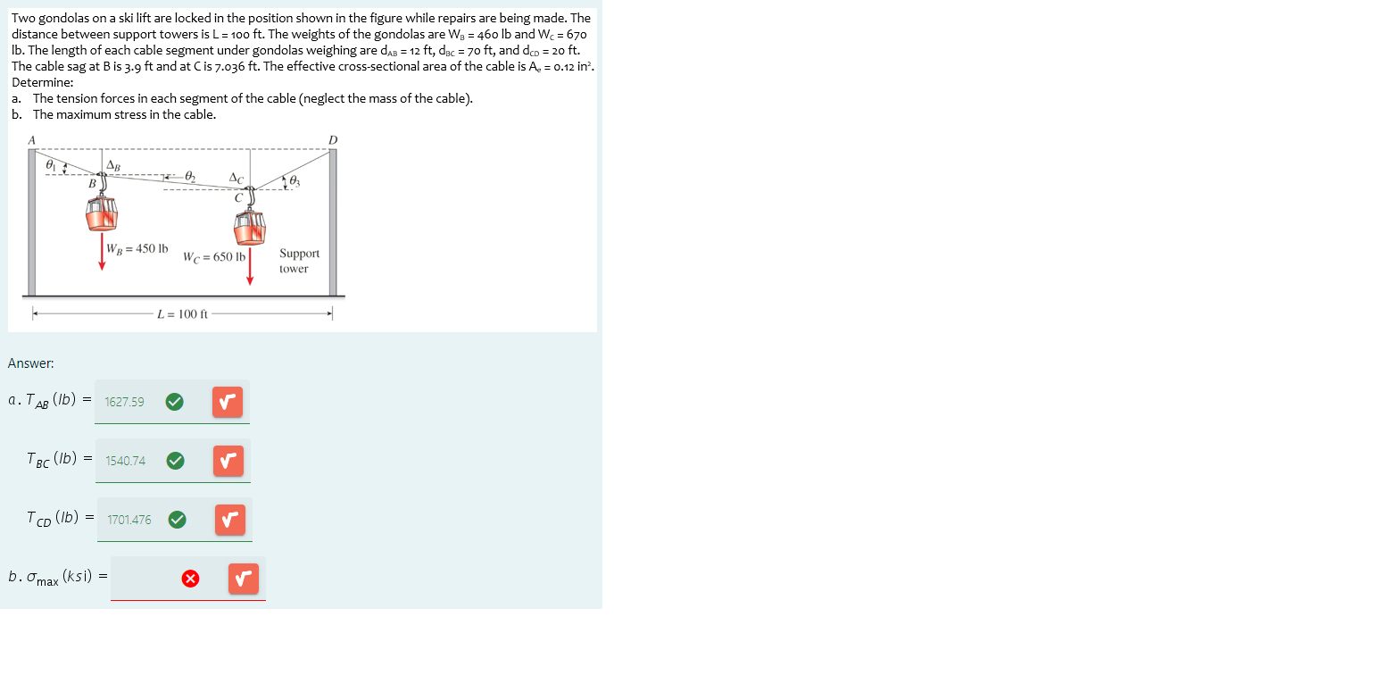 Two gondolas on a ski lift are locked in the