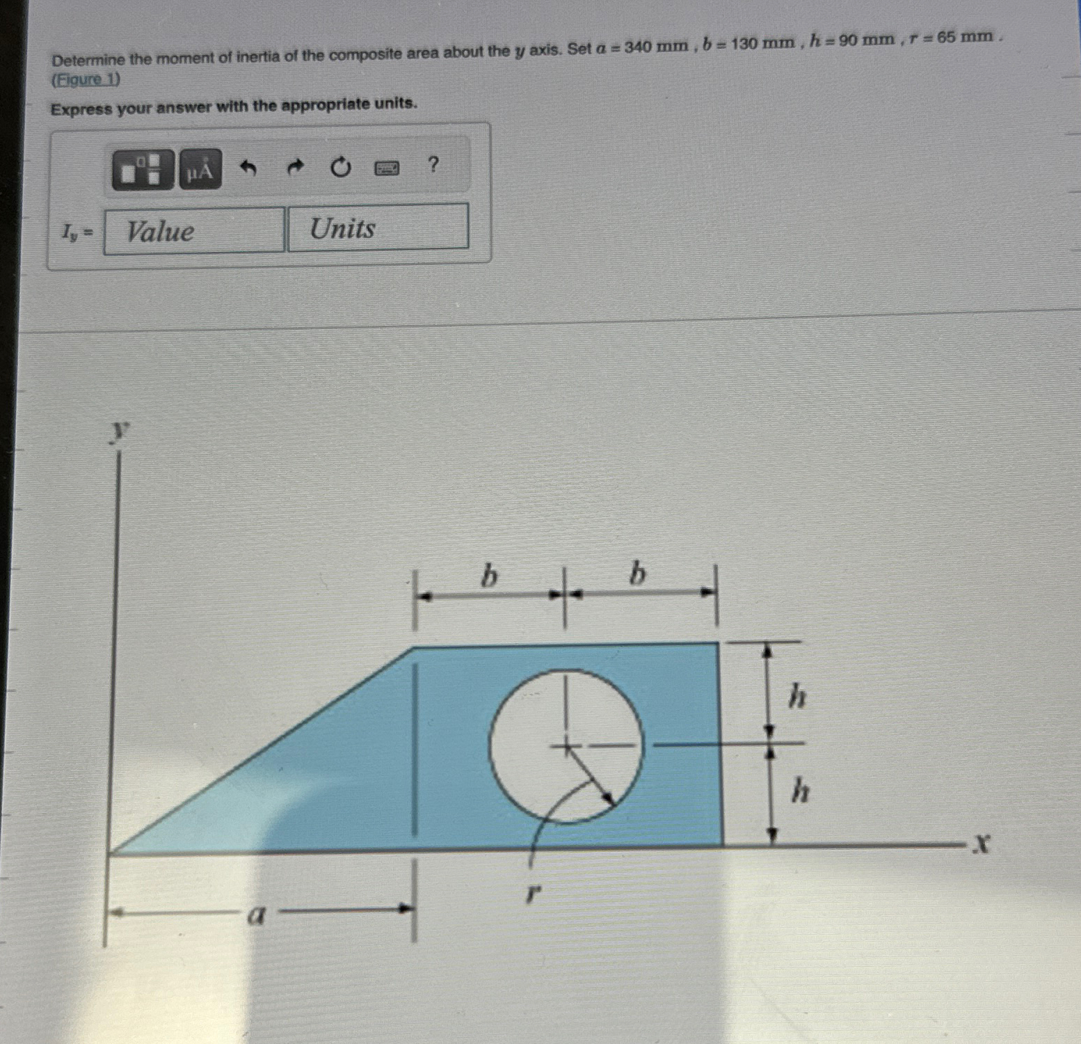 Determine the moment of inertia of the composite