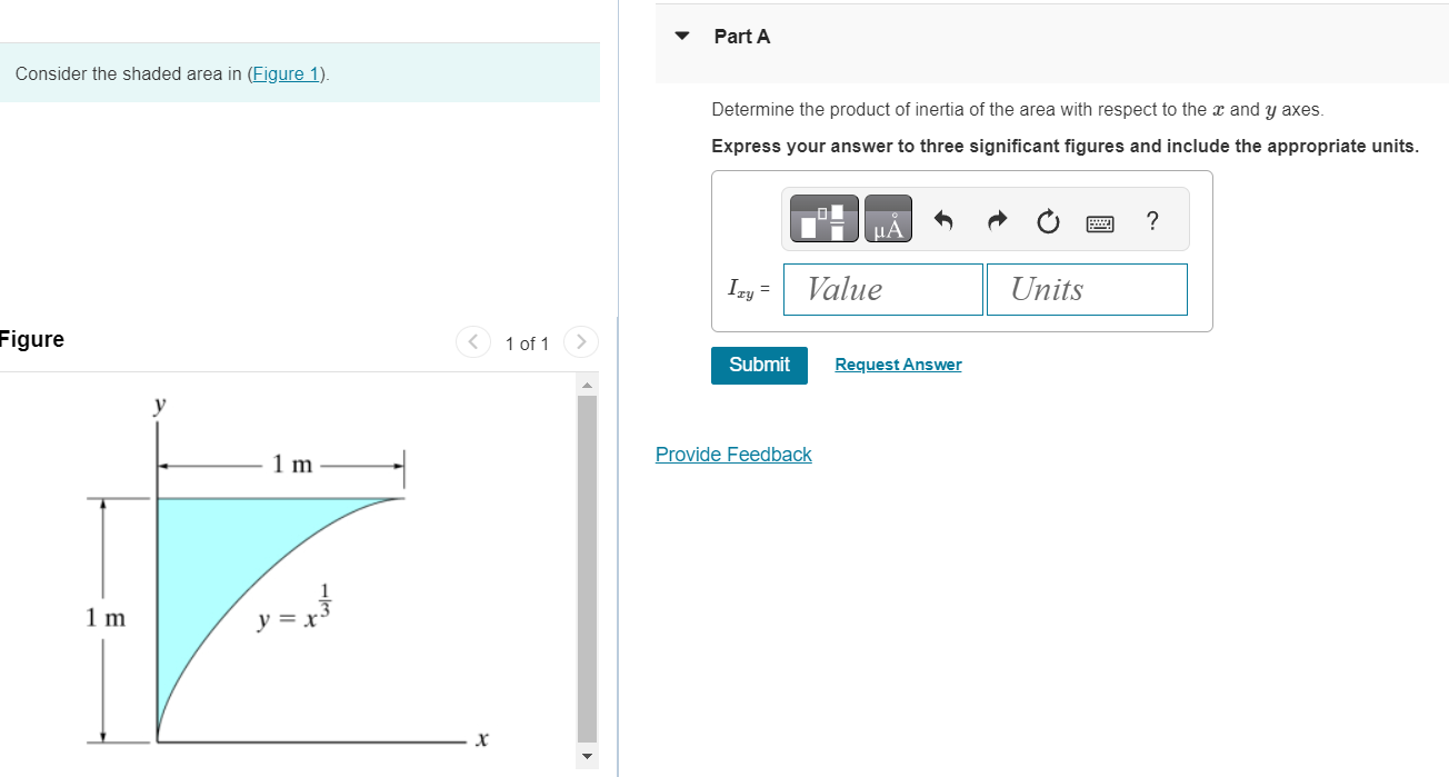 Part A Consider the shaded area in ( Figure 1 ) .