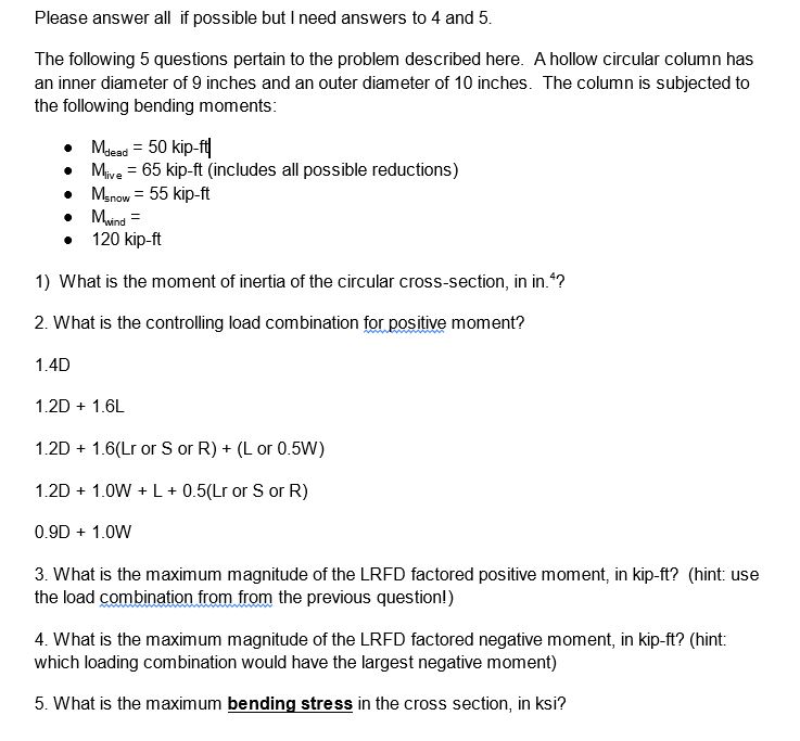 Please answer all if possible but I need answers