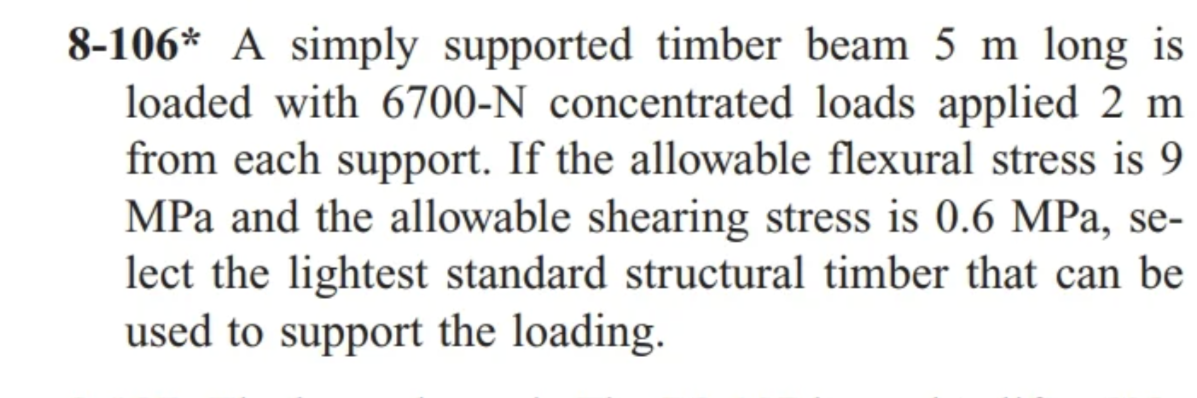 8 - 1 0 6 * A simply supported timber beam 5 m