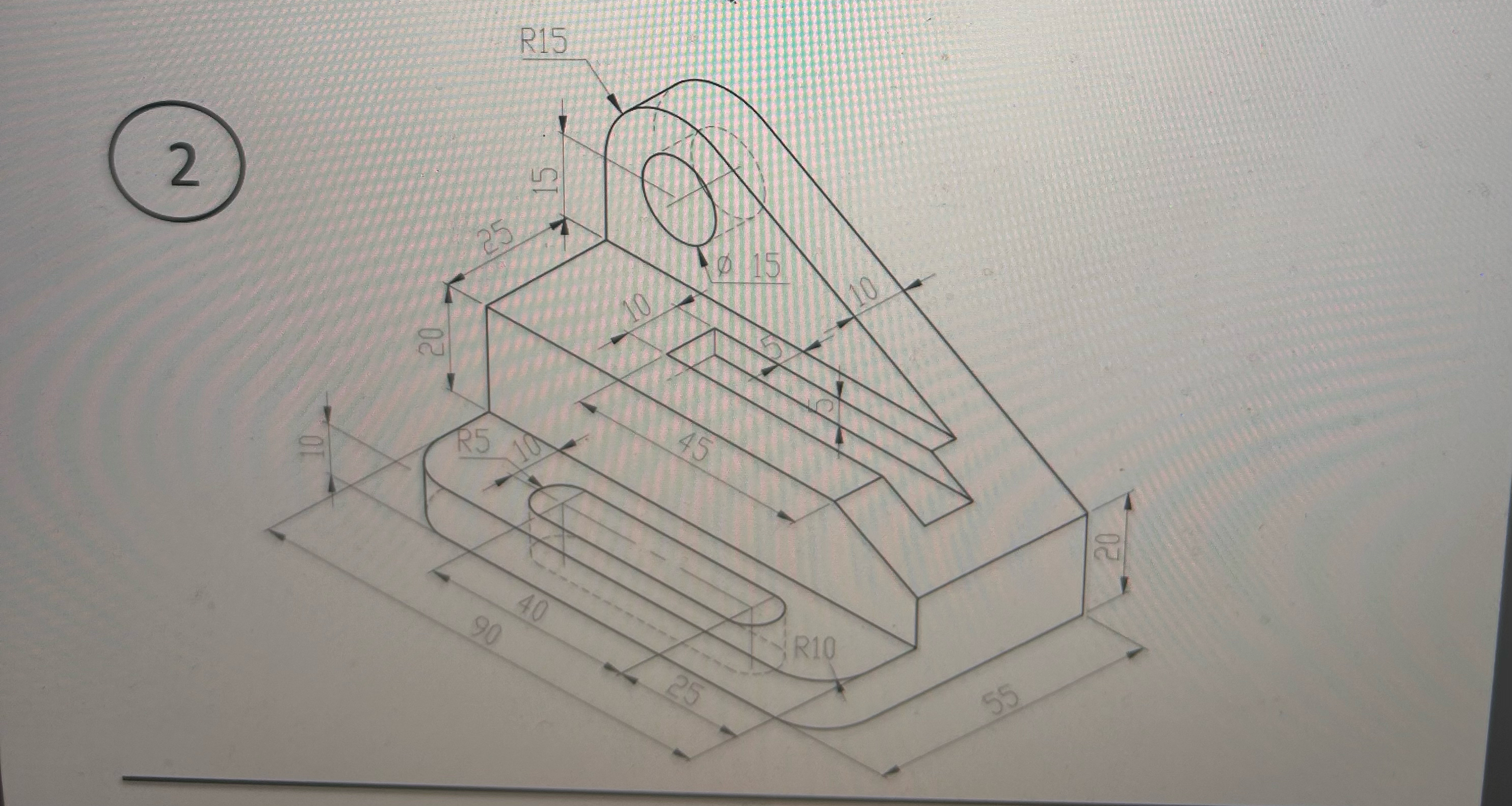 ( 2 ) draw 3 orthognal views, and the hidden