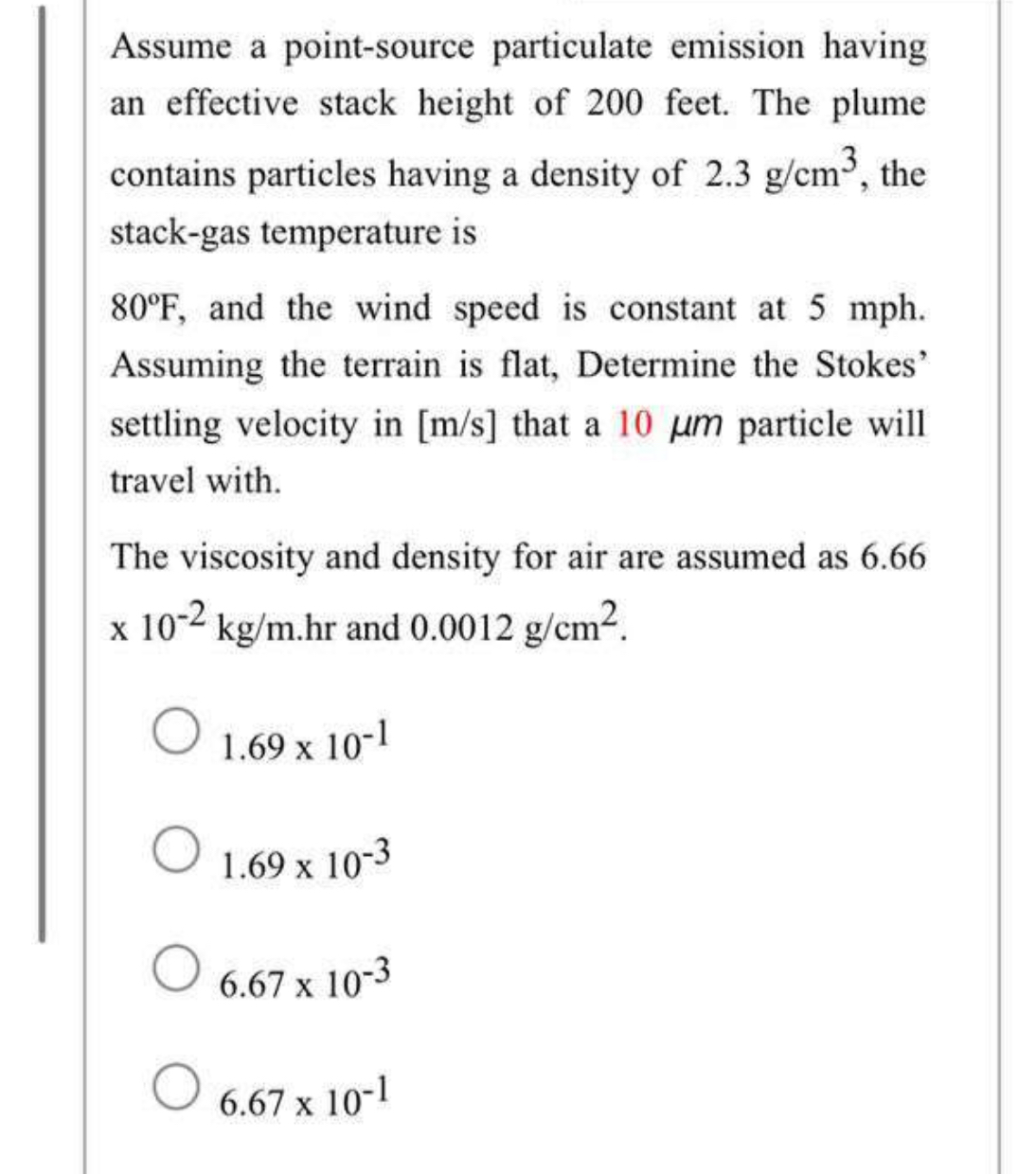 Assume a point - source particulate emission
