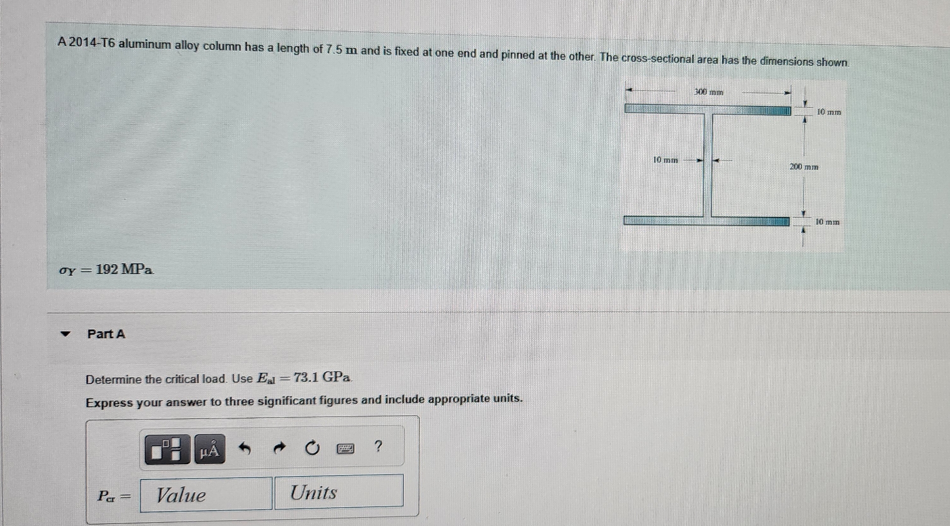 A 2 0 1 4 - T 6 aluminum alloy column has a