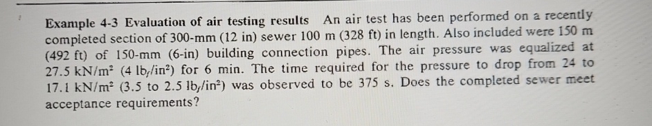 Example 4 - 3 Evaluation of air testing results